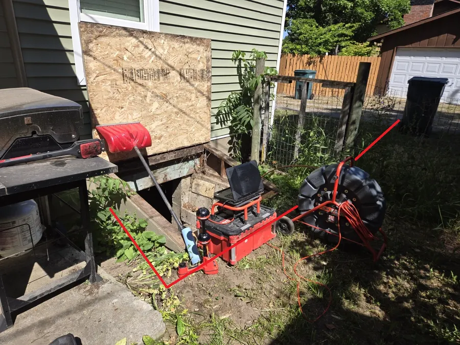Ridgid camera reel at a jobsite